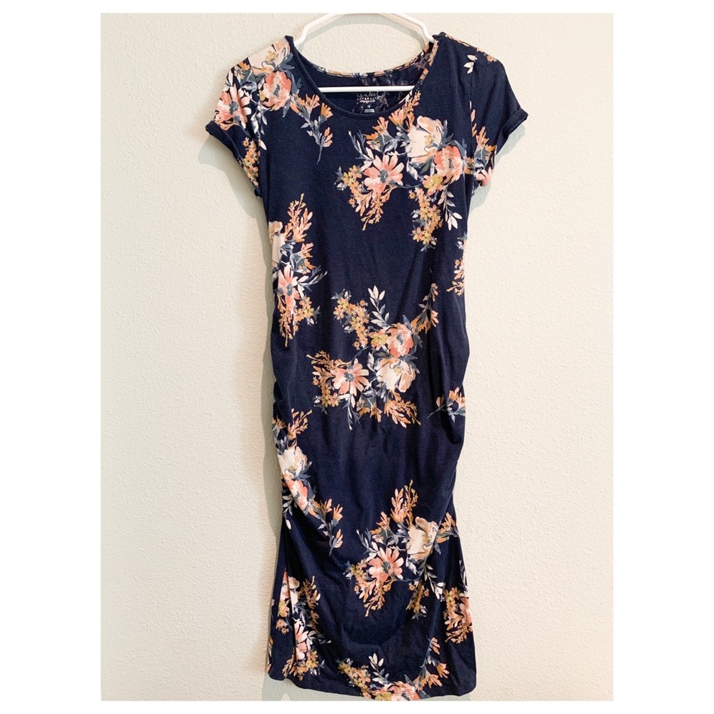 Maternity Dress — navy floral